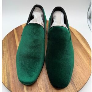 Jeko Men's Size 7 Green Velvet Loafers SM010-X Slip On Dress Shoes 0587